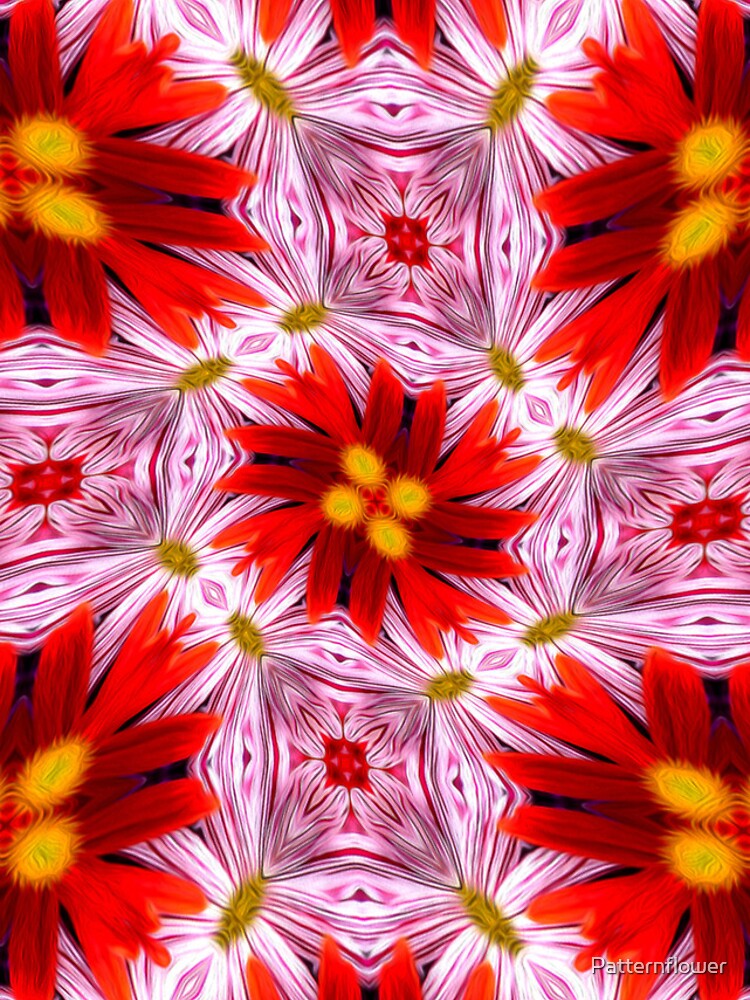Thumbnail 4 of 4, iPhone Case, Beautiful Red Flower Pattern designed and sold by Patternflower.