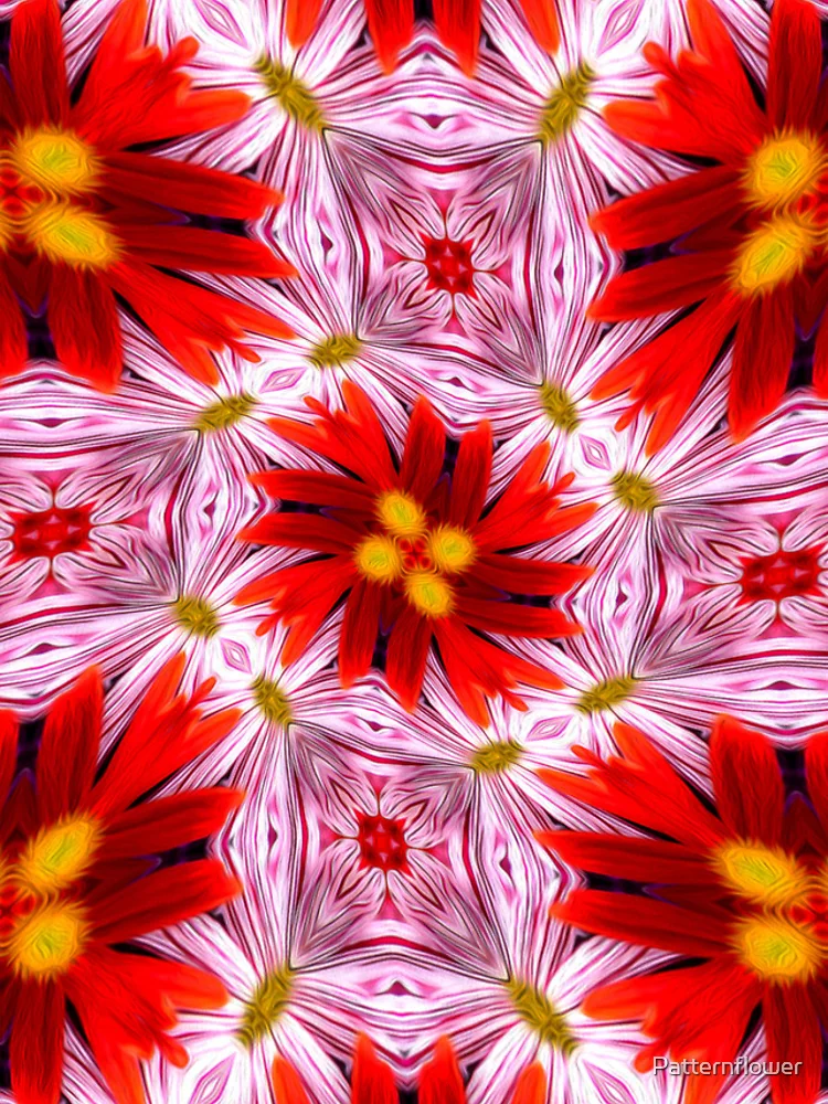 Thumbnail 4 of 4, iPhone Case, Beautiful Red Flower Pattern designed and sold by Patternflower.