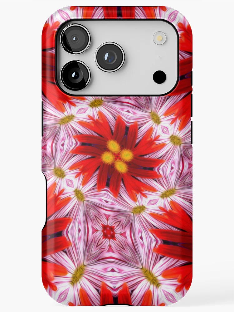 Thumbnail 1 of 4, iPhone Case, Beautiful Red Flower Pattern designed and sold by Patternflower.