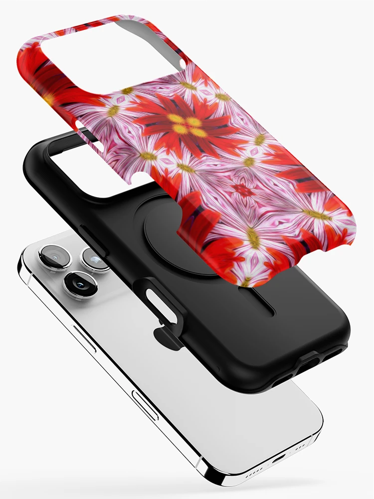Thumbnail 2 of 4, iPhone Case, Beautiful Red Flower Pattern designed and sold by Patternflower.