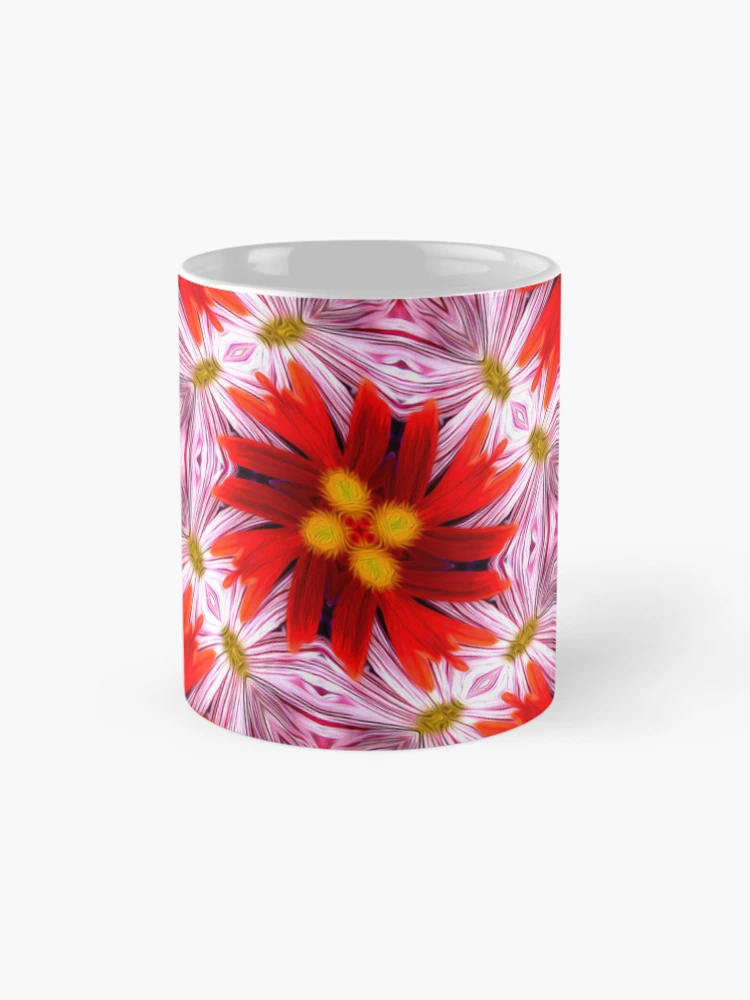 Thumbnail 4 of 6, Coffee Mug, Beautiful Red Flower Pattern designed and sold by Patternflower.