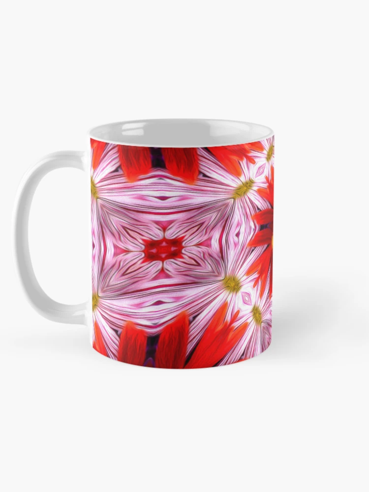 Thumbnail 5 of 6, Coffee Mug, Beautiful Red Flower Pattern designed and sold by Patternflower.