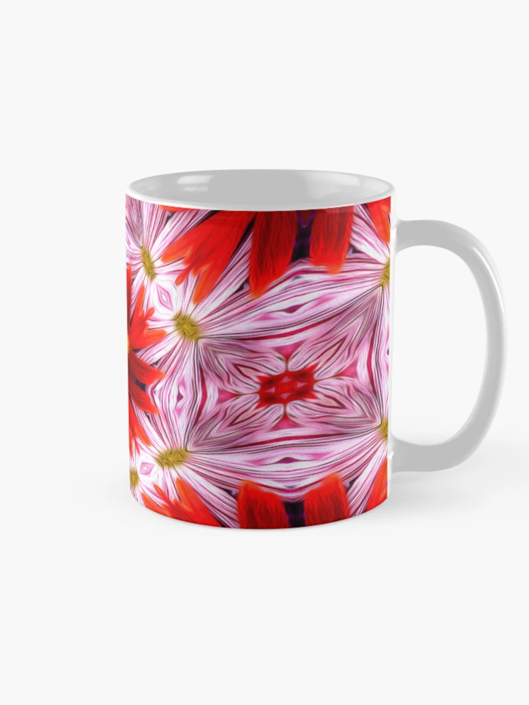 Thumbnail 3 of 6, Coffee Mug, Beautiful Red Flower Pattern designed and sold by Patternflower.