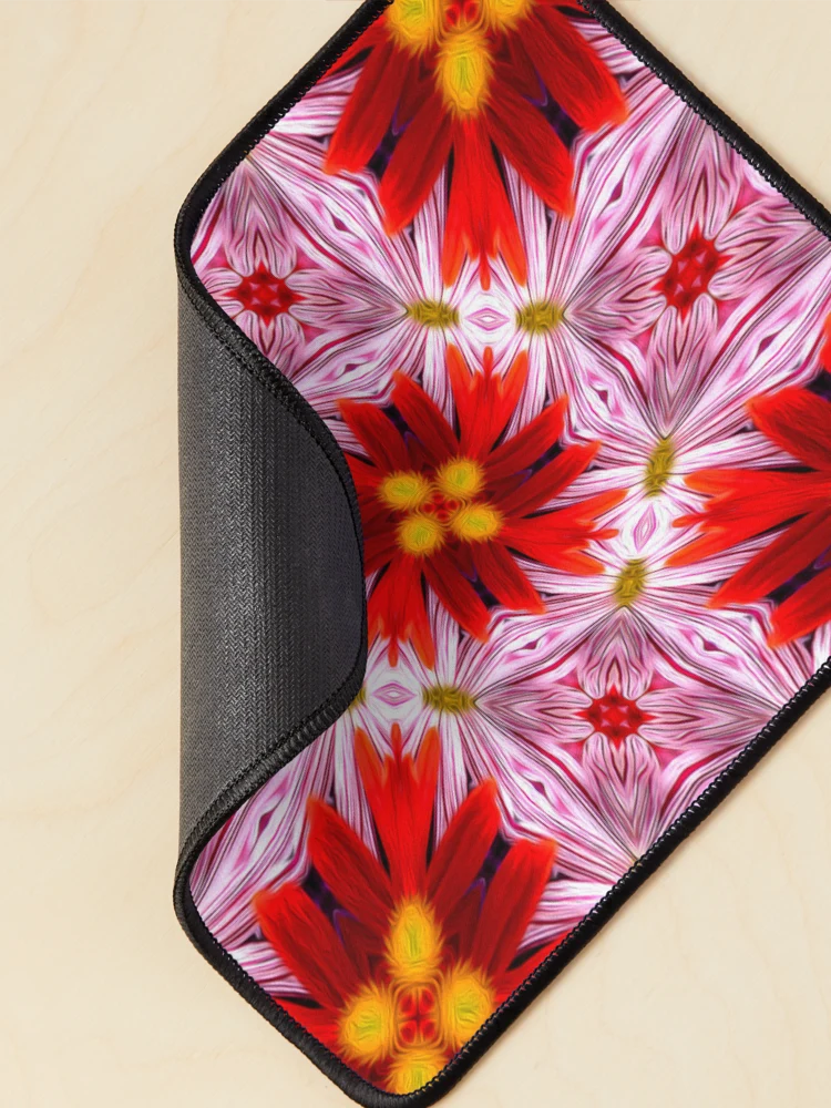 Thumbnail 2 of 5, Mouse Pad, Beautiful Red Flower Pattern designed and sold by Patternflower.