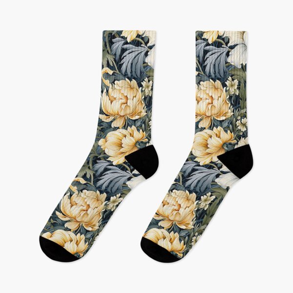 Artikelvorschau, Blaues florales Herbstmuster im Art-Deco-William-Morris-Stil entworfen und verkauft von sμ (smew).