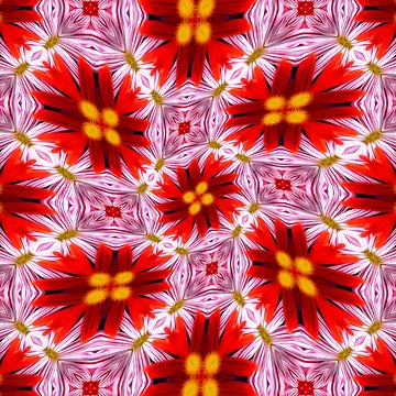 Artwork thumbnail, Beautiful Red Flower Pattern by Patternflower
