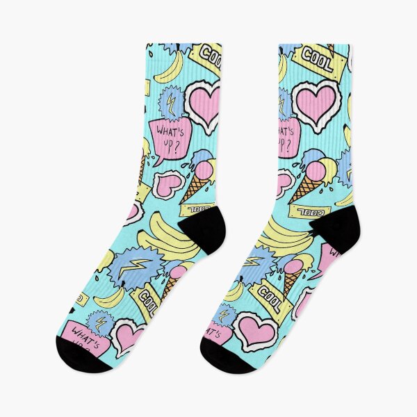 Item preview, Chill Vibes Cartoon Ice Cream, Bananas, Hearts - Whimsical Pastel Artwork designed and sold by HueHop.