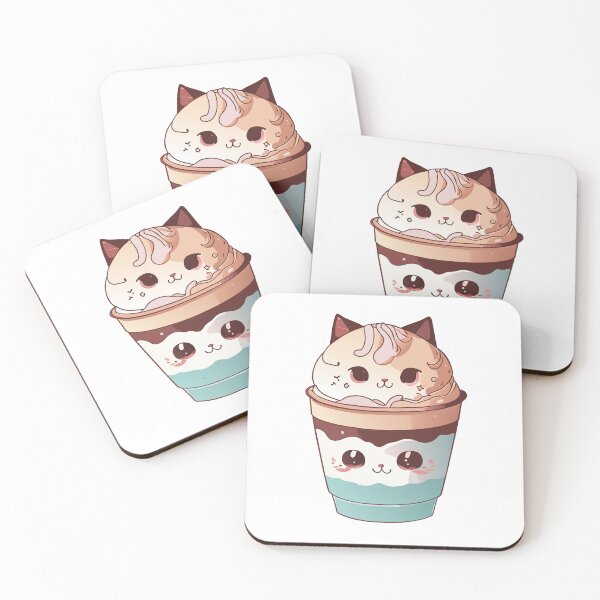 Artikelvorschau, Ice Cream Kitty - Coconut Cat entworfen und verkauft von ArchieDid.
