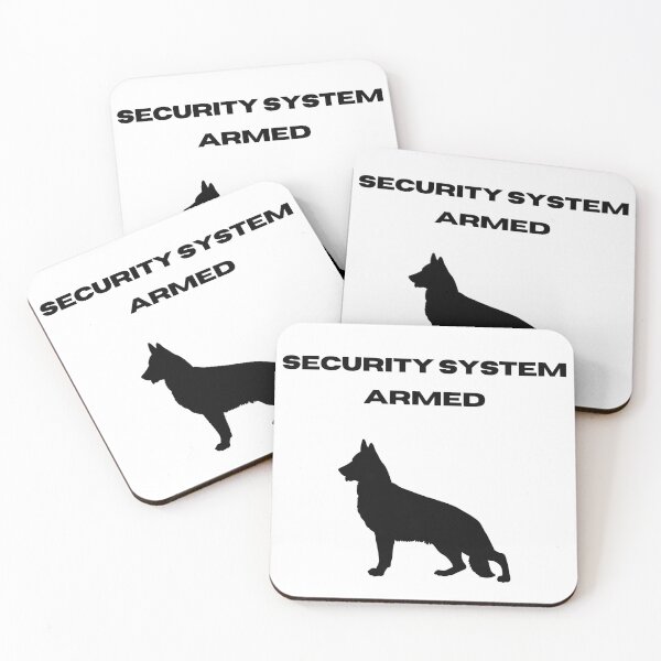 Item preview, Security System Armed German Shepherd Dog Black Text Silhouette  designed and sold by GSDDESIGNMERCH.