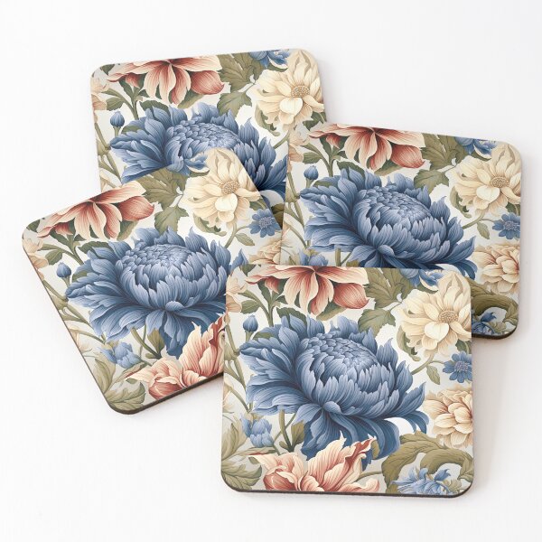 Item preview, Floral Art-Deco William Morris Style Autumnal Pattern designed and sold by sμ (smew).
