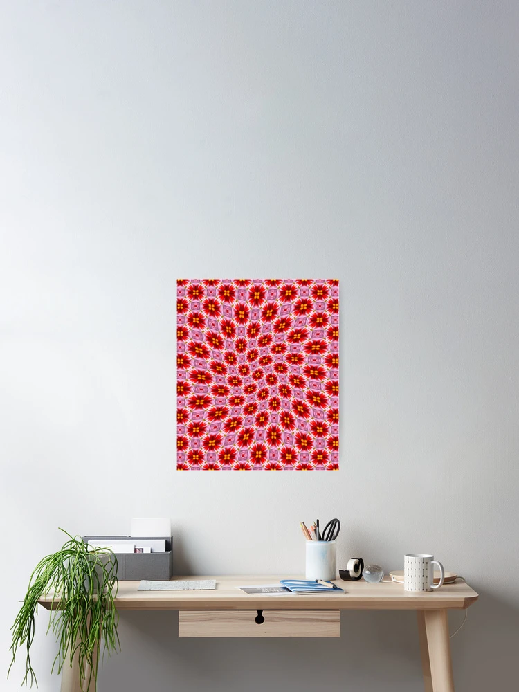 Thumbnail 2 of 3, Poster, Beautiful Red Flower Pattern designed and sold by Patternflower.