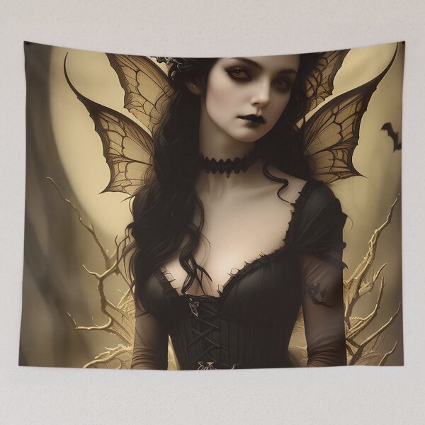 Item preview, Vintage Goth Fairy designed and sold by WaryTales.
