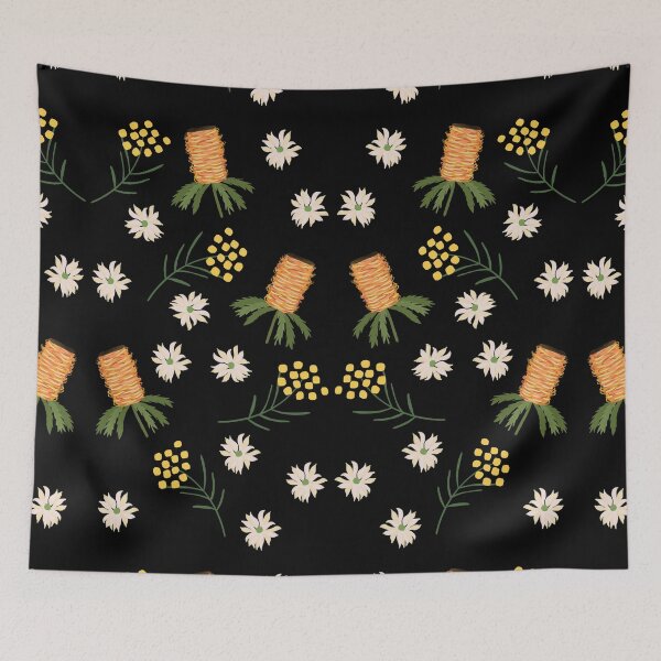 Item preview, Australian Flowers on Black designed and sold by KizzyW.