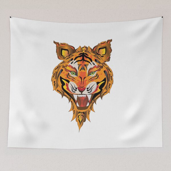 Item preview, Tiger, Fierce Tiger, Tiger Face,  Siamese Tiger, Modern Thai Art, Thai literature, Souvenir, Amazing Thailand designed and sold by Kasalongdesign.