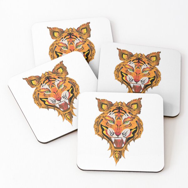 Item preview, Tiger, Fierce Tiger, Tiger Face,  Siamese Tiger, Modern Thai Art, Thai literature, Souvenir, Amazing Thailand designed and sold by Kasalongdesign.