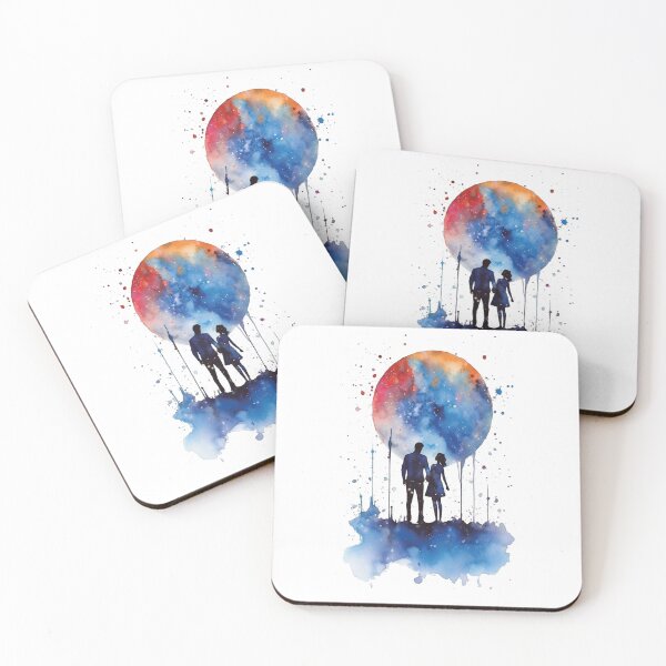 Item preview, A couple in LOVE in the moonlight, watercolor art – 07 designed and sold by MadamPaperHazel.