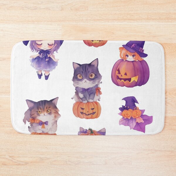 Item preview, Purple Cats, Witches, and Pumpkins designed and sold by Ridaelb.