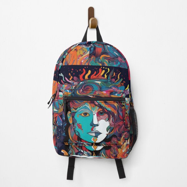 Item preview, Ethereal Patterned Dreams Surreal Portrait Vibrant Patterns Abstract Art designed and sold by DigiNook.