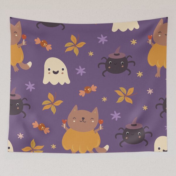 Item preview, Halloween night cat and ghost designed and sold by TakedaDesign.