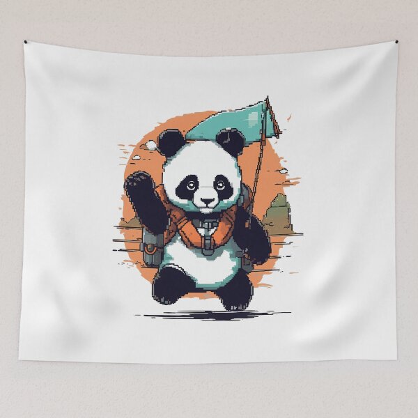 Item preview, Pixel art panda adventure designed and sold by hamishby.
