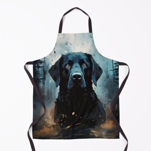 Item preview, The Protector in the Storm: A Black Labrador in the Darkness of the Forest - Lucky Labrador designed and sold by LuckyLabrador.