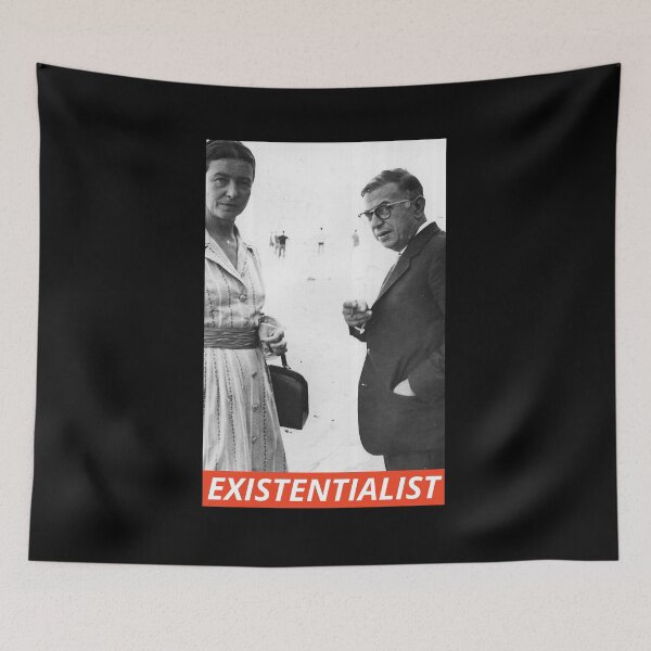 Item preview, Existentialist Sartre and de Beauvoir designed and sold by Cleanthes.