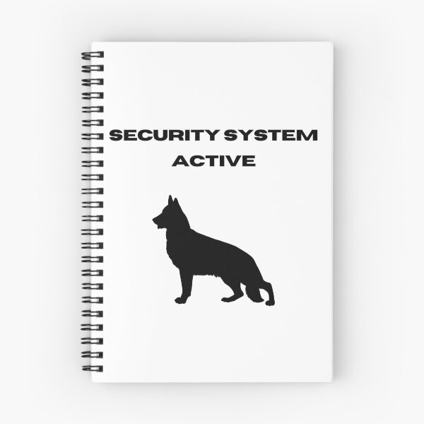 Item preview, Security System Active German Shepherd Dog Black Text Silhouette  designed and sold by GSDDESIGNMERCH.
