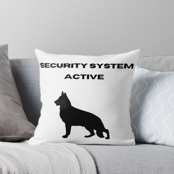 Item preview, Security System Active German Shepherd Dog Black Text Silhouette  designed and sold by GSDDESIGNMERCH.