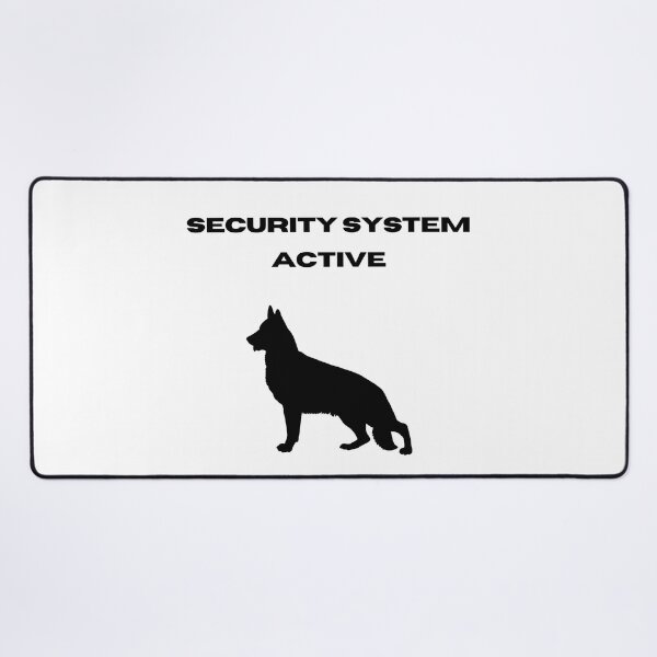 Item preview, Security System Active German Shepherd Dog Black Text Silhouette designed and sold by GSDDESIGNMERCH.