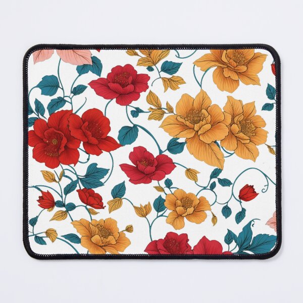 Item preview, Floral Seamless Pattern With Red Yellow And Peach Flowers designed and sold by Uday24.