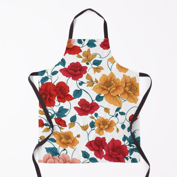 Item preview, Floral Seamless Pattern With Red Yellow And Peach Flowers designed and sold by Uday24.