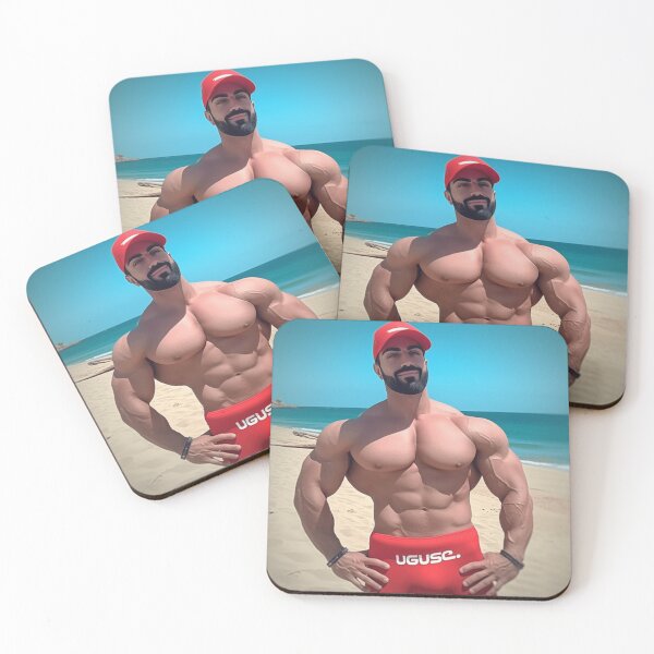 Item preview, Beach Hero - Muscular Man Flexing and Striding designed and sold by InkDazzle.