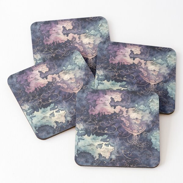 Item preview, Gothic Fantasy World Watercolor Map Pattern on Parchment designed and sold by SchorlCraft.