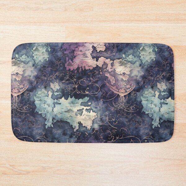 Item preview, Gothic Fantasy World Watercolor Map Pattern on Parchment designed and sold by SchorlCraft.