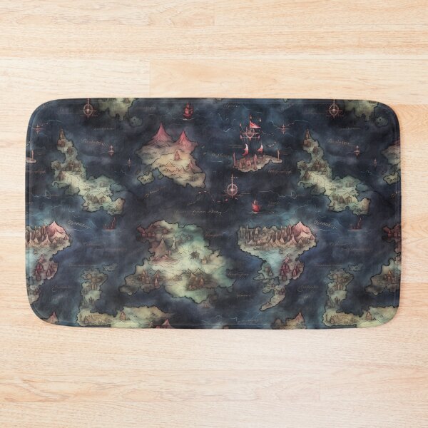 Item preview, Gothic Fantasy World Watercolor Map Pattern on Parchment designed and sold by SchorlCraft.