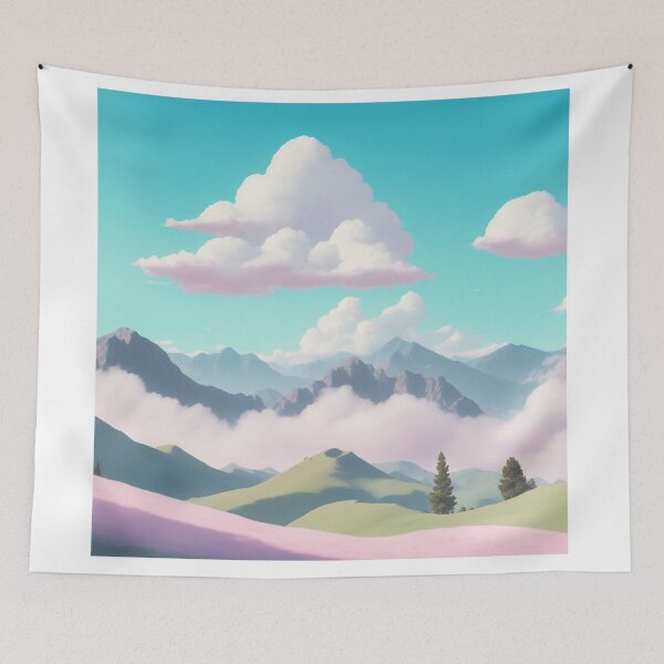 Item preview, Cloud's Embrace: Rolling Hills in Pastel Wonderland designed and sold by RedArtG09.