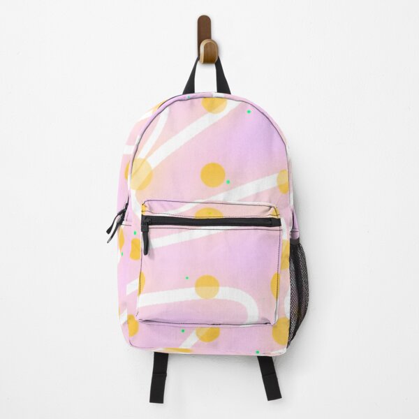 Item preview, Lilac pastel color, white wiggle lines and orange dots designed and sold by Florvolcanica.
