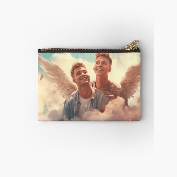 Item preview, Eternal Celestial Embrace: Two Handsome Gay Men as Winged Angels in Love Soaring Through Heaven designed and sold by InkDazzle.