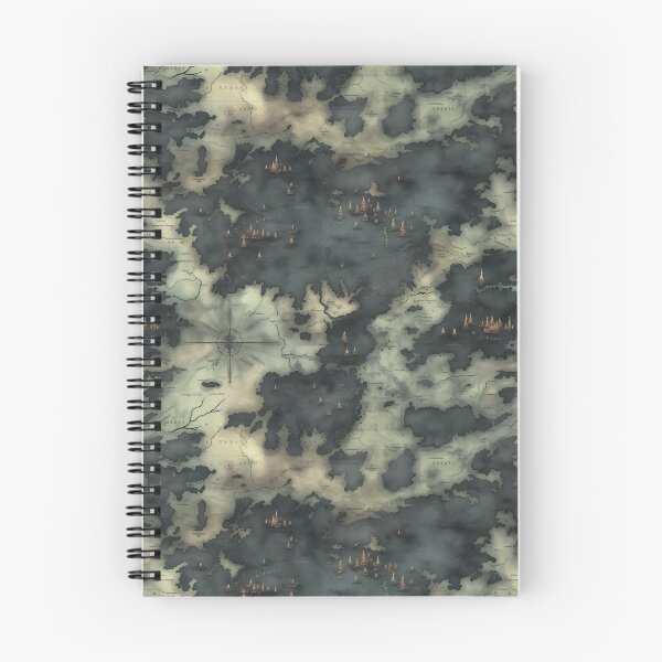 Item preview, Gothic Fantasy World Watercolor Map Pattern on Parchment designed and sold by SchorlCraft.