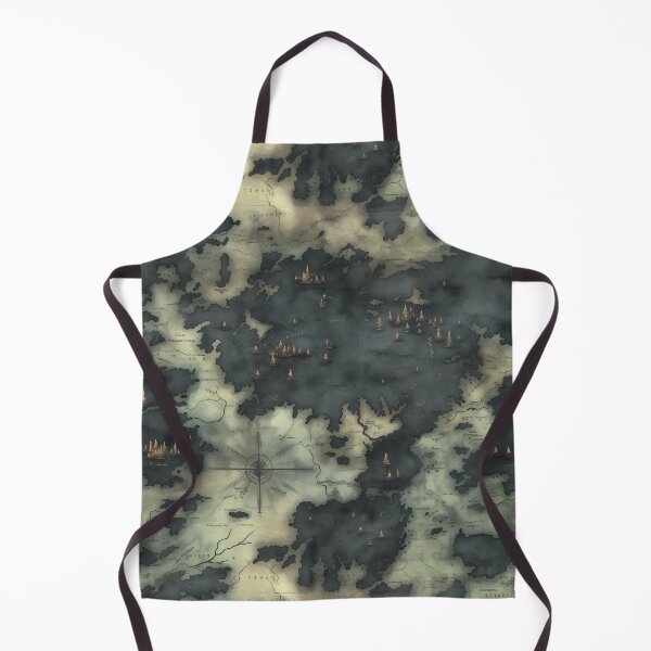 Item preview, Gothic Fantasy World Watercolor Map Pattern on Parchment designed and sold by SchorlCraft.