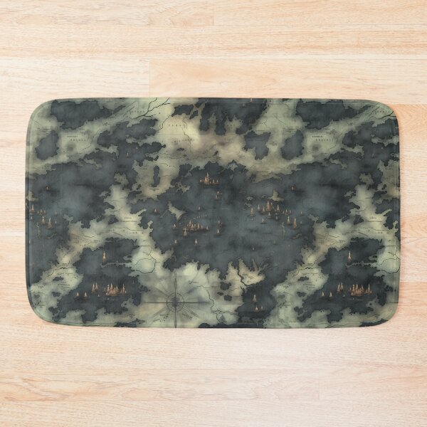 Item preview, Gothic Fantasy World Watercolor Map Pattern on Parchment designed and sold by SchorlCraft.