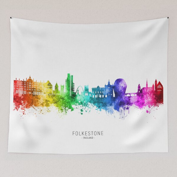 Artikelvorschau, Skyline von Folkestone, England entworfen und verkauft von ArtPrints.