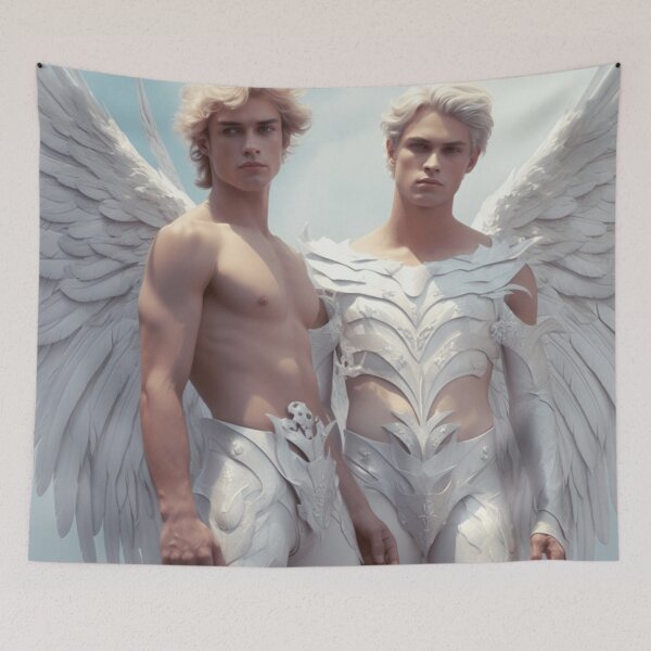 Item preview, Elegant Angelic Beings with Feather Wings from an Alien World designed and sold by InkDazzle.