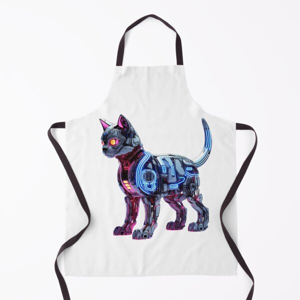 Item preview, Cyberpunk Robot Cat in Neon Colors designed and sold by SchorlCraft.