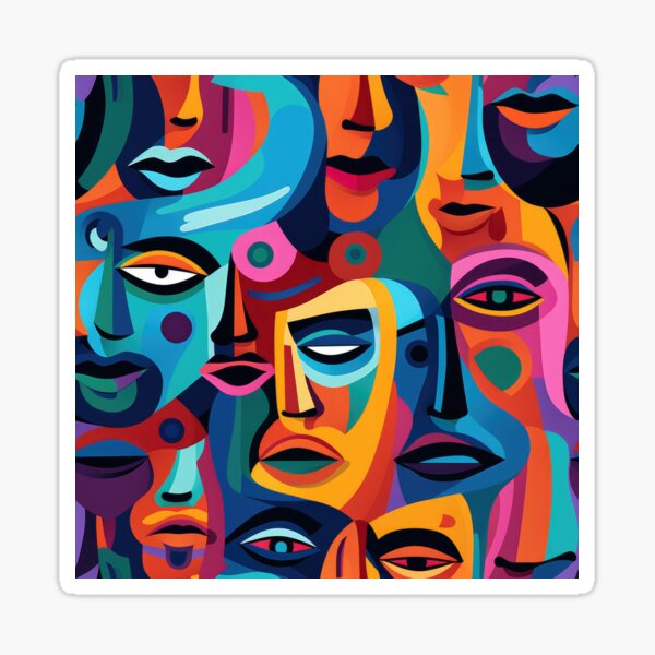 Item preview, Many Many Vibrant Faces designed and sold by Jiinkyy.