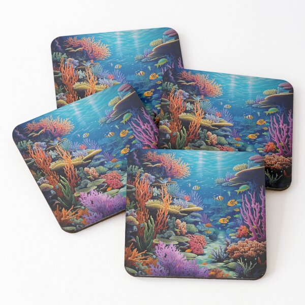 Item preview, Stunning, vibrant color underwater coral reef digital print designed and sold by dcrc.