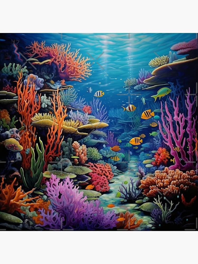 Stunning, vibrant color underwater coral reef digital print Art Board  Print for Sale by dcrc