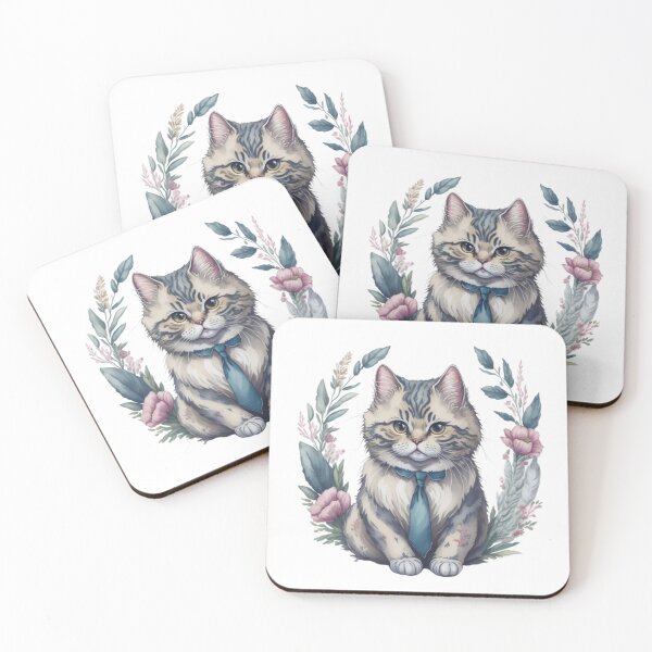 Item preview, Cute Mr. Cat in a tie - small portrait in vintage style. designed and sold by SaraSumi.