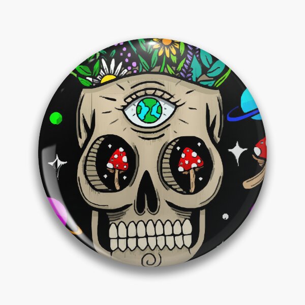 Item preview, Trippy earth skully designed and sold by loberkarols.