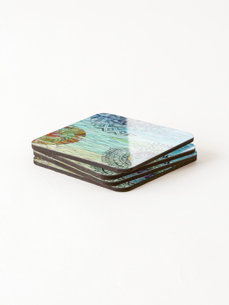 Thumbnail 4 of 5, Coasters (Set of 4), Three Shells  designed and sold by ReneArtworks.